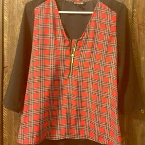 Plaid silky Blouse
